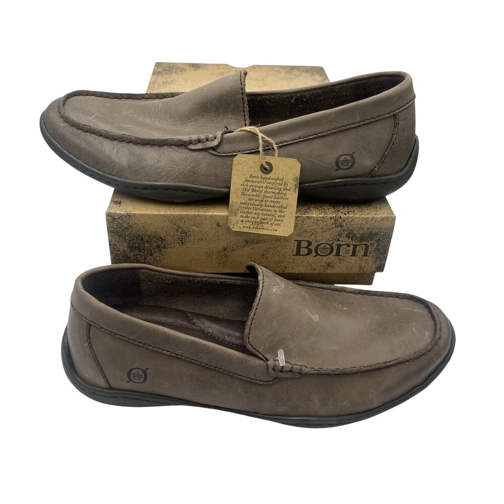 Born Shoes Mens Size 8M Brown Leather Slip On Loafers Comfort Harmon Casual